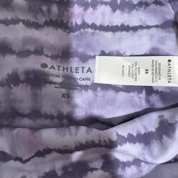 NWOT Athleta Purple Tie Dye Leggings Size XS - Picture 2 of 4